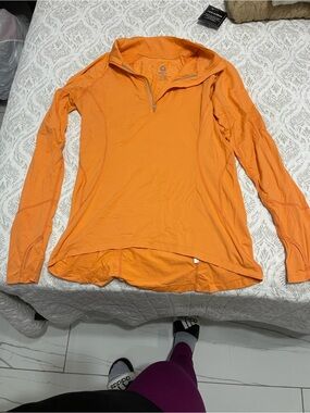 Lightweight Orange Quarter-Zip Active Pullover